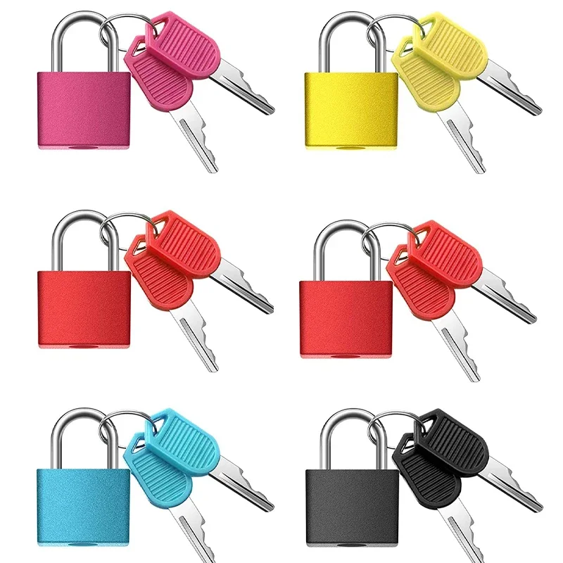 1PCS 22mm Lock With 2 Keys Small Mini Strong Steel Padlock Travel Suitcase Diary Colored plastic case padlock Decoration