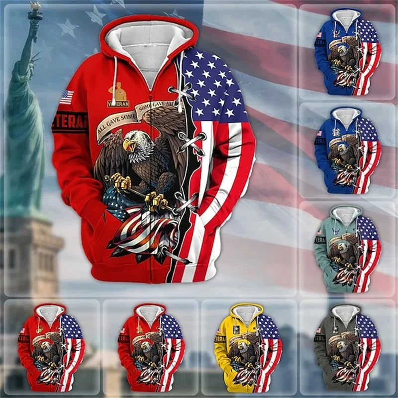 Neue 3d uns Armee gedruckt Reiß verschluss Hoodies für Männer uns Veteran Militär Grafik Reiß verschluss Hoodie Kind Mode coole Sweatshirts Vintage