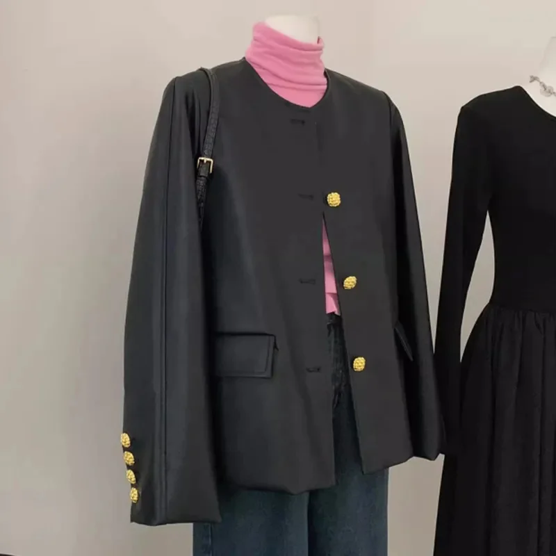 Fried Street-Manteau en cuir PU pour femme, veste de printemps et d'automne, vêtements d'extérieur populaires de cette année, pardessus de haute qualité, haut féminin, nouveau