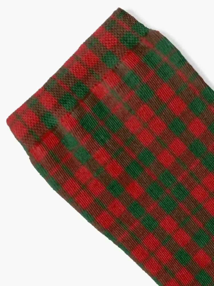 Red and Green | Scottish Clan Tartan Flannel Plaid Socks Sports Toe sports with print hockey Socks Ladies Men's