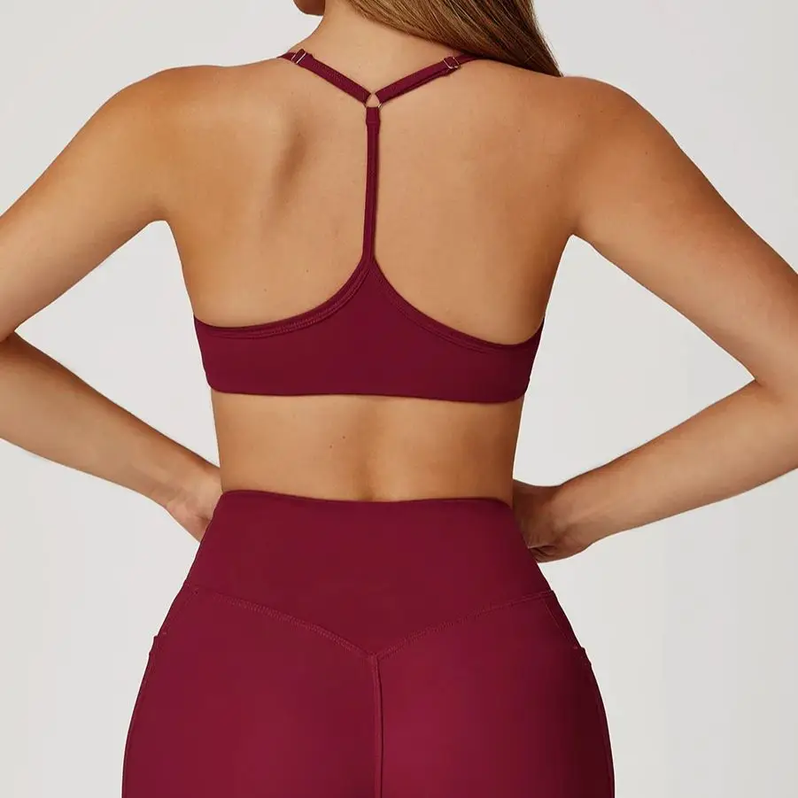 Naked Yoga bra Women Y-shaped Beautiful Back High-end Sports bra Running Fitness Sports bra Sexy Women Gym Quick-Drying Crop Top