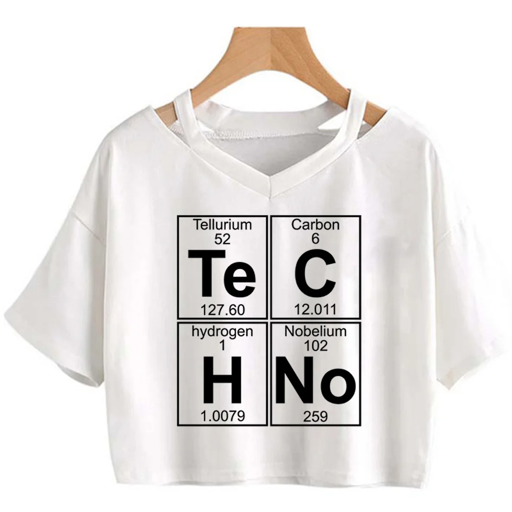 

Techno t shirt women designer graphic comic t-shirts girl streetwear funny clothes