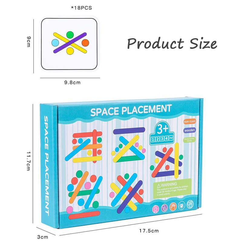モンテッソーリレインボースティックパズルおもちゃ色形状マッチング論理的思考ゲーム知育玩具子供のための就学前教育教材