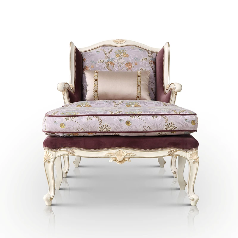

for High Quality French Home Living Room Furniture Lounge Chair With Ottoman Classical Luxury Sofa Chair