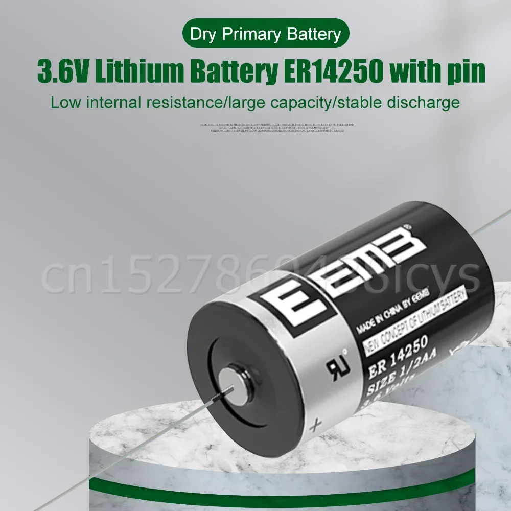 10PCS ER14250 14250 CR14250SL 1/2 AA 1/2AA 3.6V 1200mAh PLC industrial Gas Meter Lithium Battery With Pins Dry Primary Battery