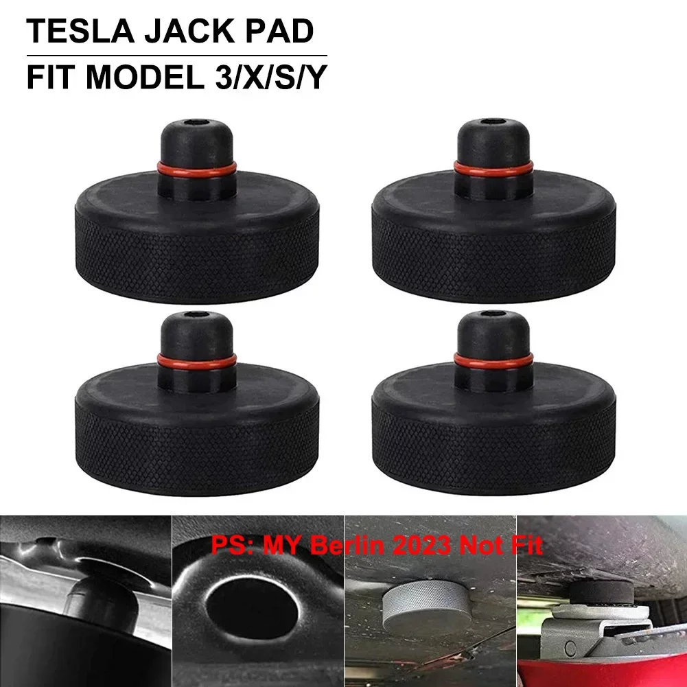 4Pcs Lifting Jack Pad Adapter For Tesla Model 3 S X Auto Rubber Lift Point Repair Tool Pucks Chassis Stands Styling Accessories