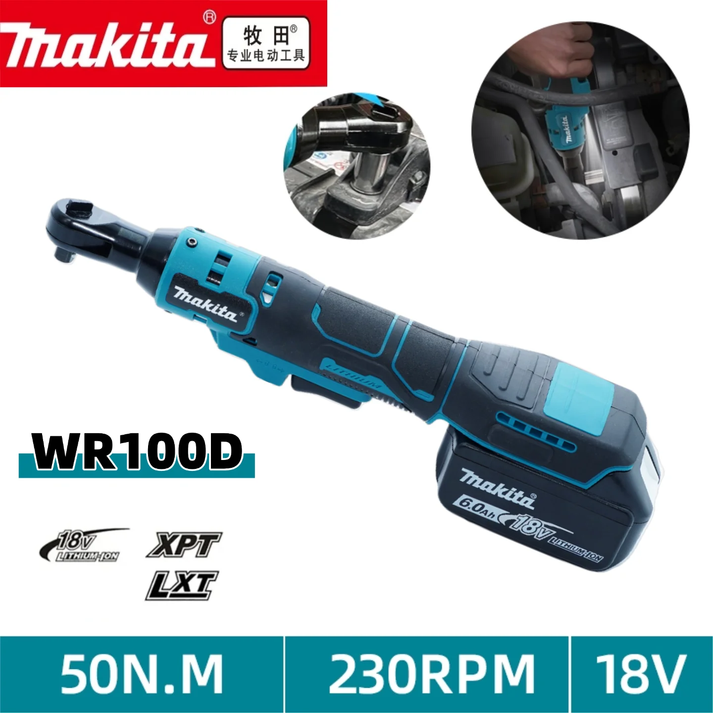 

2026 Makita 18V Brushless Ratchet Right Angle Wrench Cordless Driver Multifunction Variable Speed Power Wrench LED Power Tools