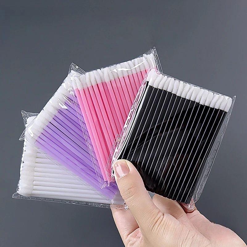 50 個卸売口紅グロスワンド完璧な最高のメイクアップアプリケーターホットメイクアップ使い捨てリップブラシ女性アクセサリー