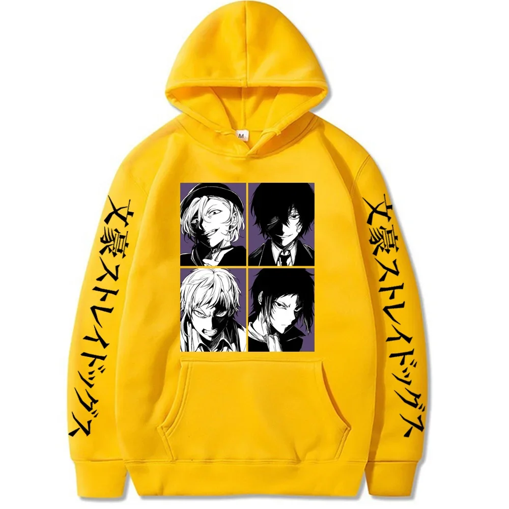 Anime bungo cães vadios nakajima atsushi dazai osamu hoodies casuais hoodies legal dos desenhos animados streetwear masculino unisex moletom superior