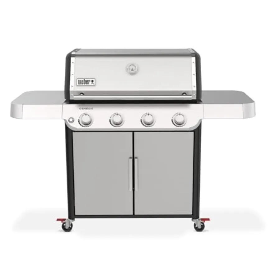 

Genesis S-415 Liquid Propane Gas Grill for Outdoor Cooking Stainless Steel 4 Burners Stainless Steel Cooking Grates PureBlu Bur