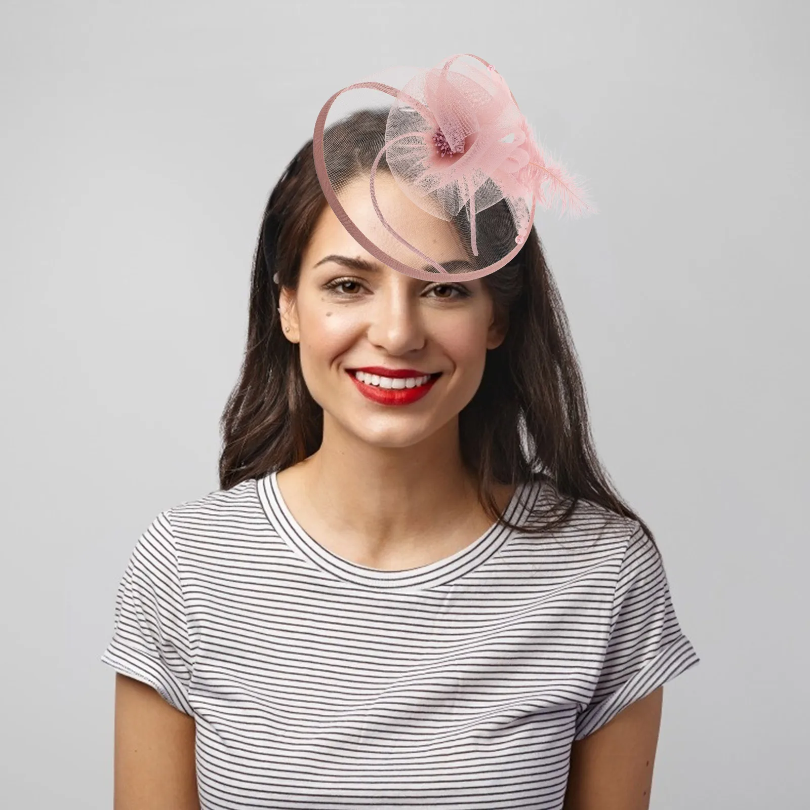 

Stylish Fascinator Hat Headpiece For Women Plume Headwear Elegant Bridal Hair Accessory Banquet Party Wedding Tea Lightweight
