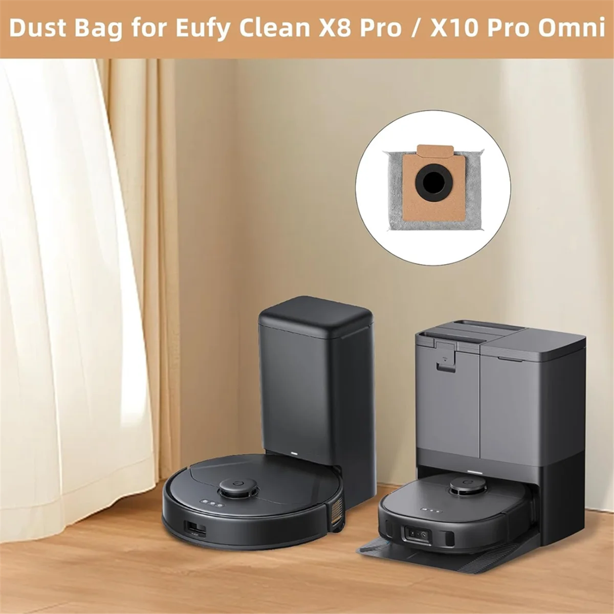 16 Pack Dust Bags for Eufy Clean X8 Pro / X10 Pro Omni Robot Vacuum Self-Empty Station, Large Capacity Disposable Bags