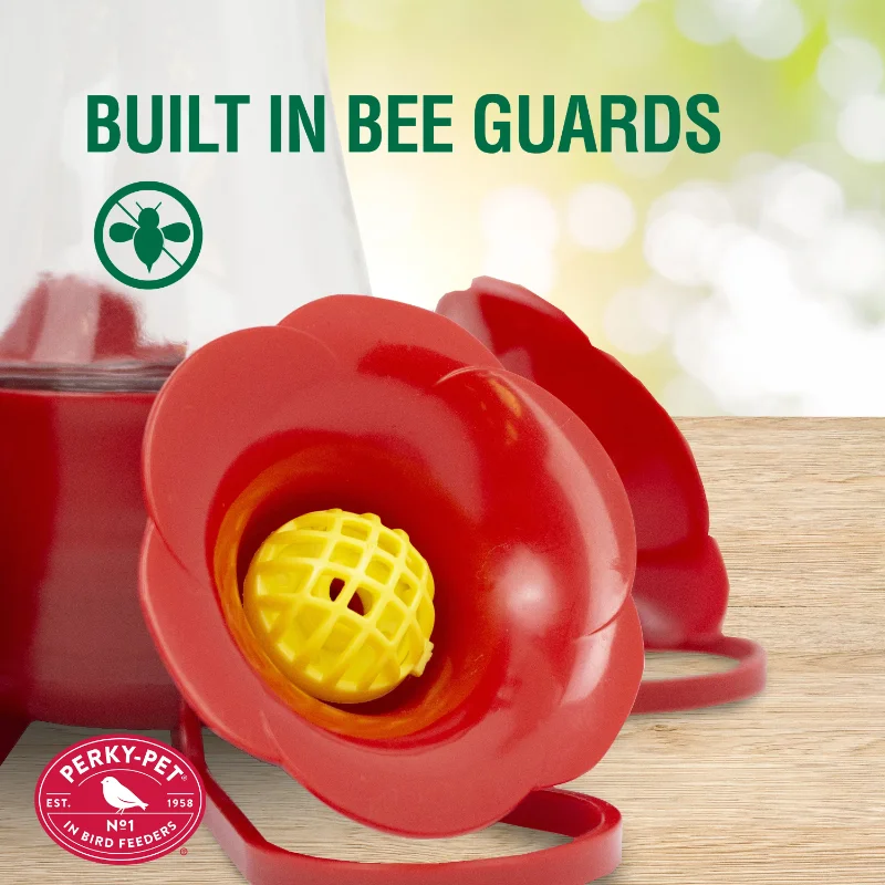 8 オンス ピンチ ウエスト ガラス ハチドリ フィーダー、レッド。新しいアップグレード