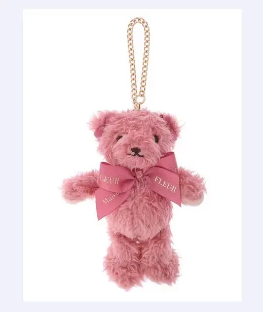 Kawaii japonais automne et hiver nouveau 10th anniversaire mignon ours en peluche portable sac à langer sac cosmétique rose sac pendentif femme