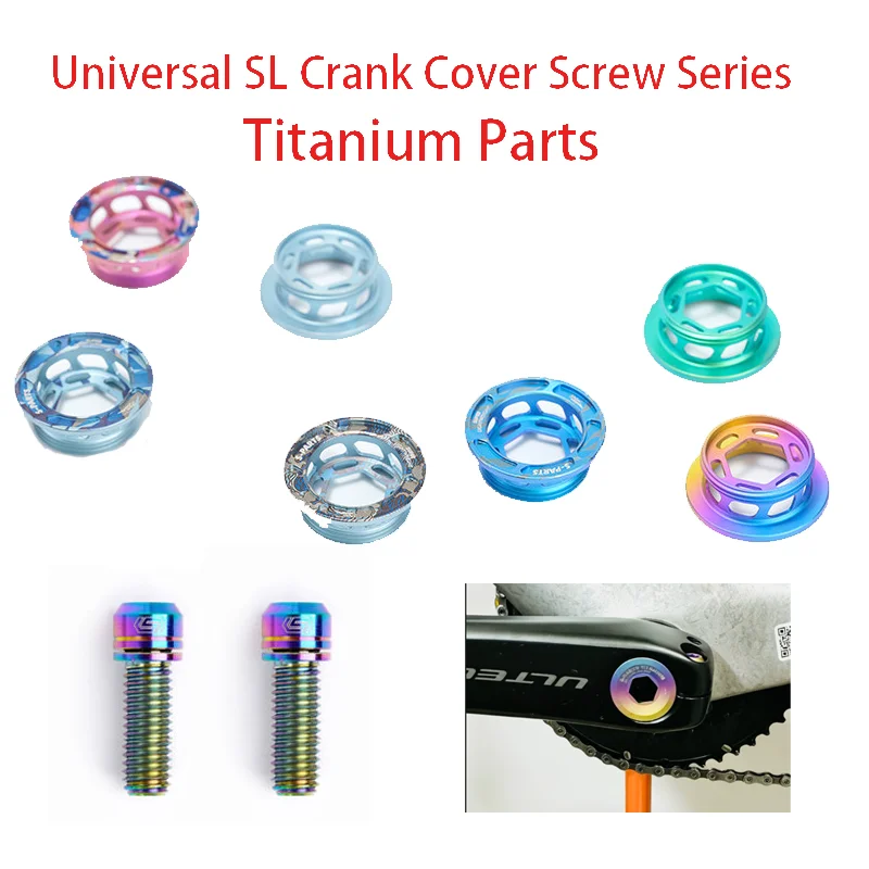 Titanium Alloy Crank Covers SL Screw Series Fixing Bolts & Covers for Mountain & Road Bikes Compatible with Shimano XT UT DA