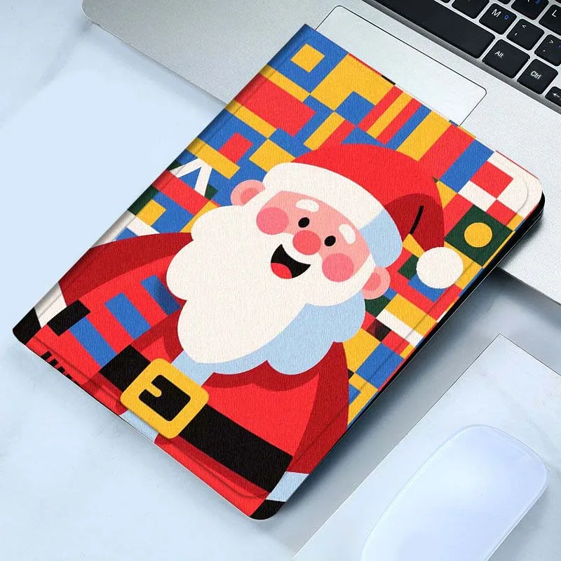 Etui na tablet Santa Claus Snowman Geometric dla iPad Air Mini 9.7 2 4 5 11 6. generacji 7. generacji 13 3 1 2 4 5 6 7 7.9 10.9 10.5 cali