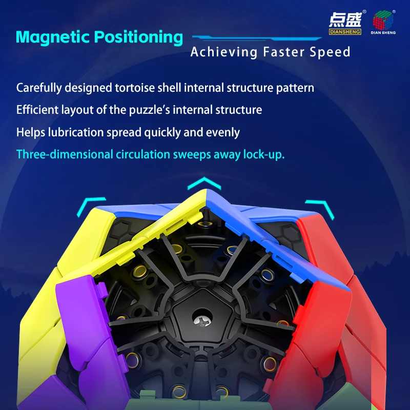DianSheng Galaxy Megaminx 2x2 Magnetic Magic Cube Galaxy 2x2 Megaminx M Cubo Magico Puzzle Toy Children Kids Gift Toys