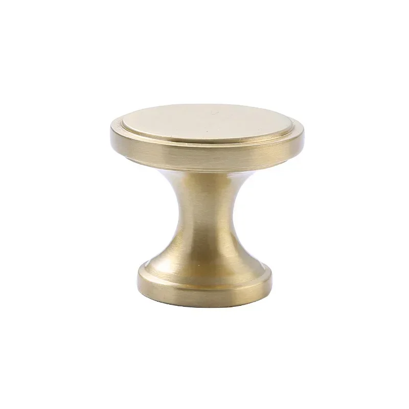 Tiradores redondos para muebles de latón macizo europeo, tiradores dorados para cocina, armario, baño, cajones, puerta de armario, zapatero, latón