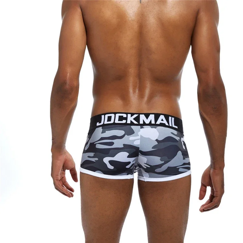 Sexy Underwear Men Boxer Brief Cueca Gay Male Panties Camouflage Soft Underpants Shorts Men Trunks Printed Nylon Quick Dry