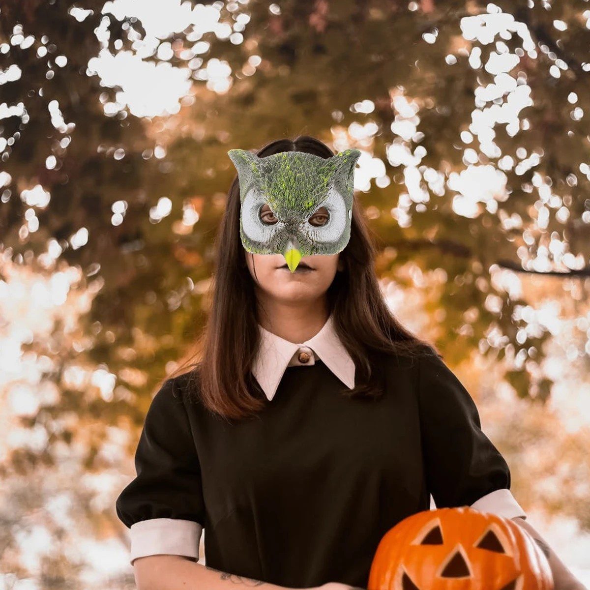 Owl Mask Interesting Prank Creative Face Cover Costume Makeup Prop Unique Novel Scary Headdress Decoration
