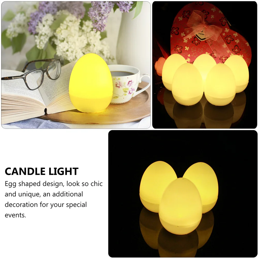 12 قطعة ديكور البيض وميض الشاي ديكور الإضاءة طاولة الطعام حفلة عديمة اللهب Tealight مادة Pp موضوع الحدث