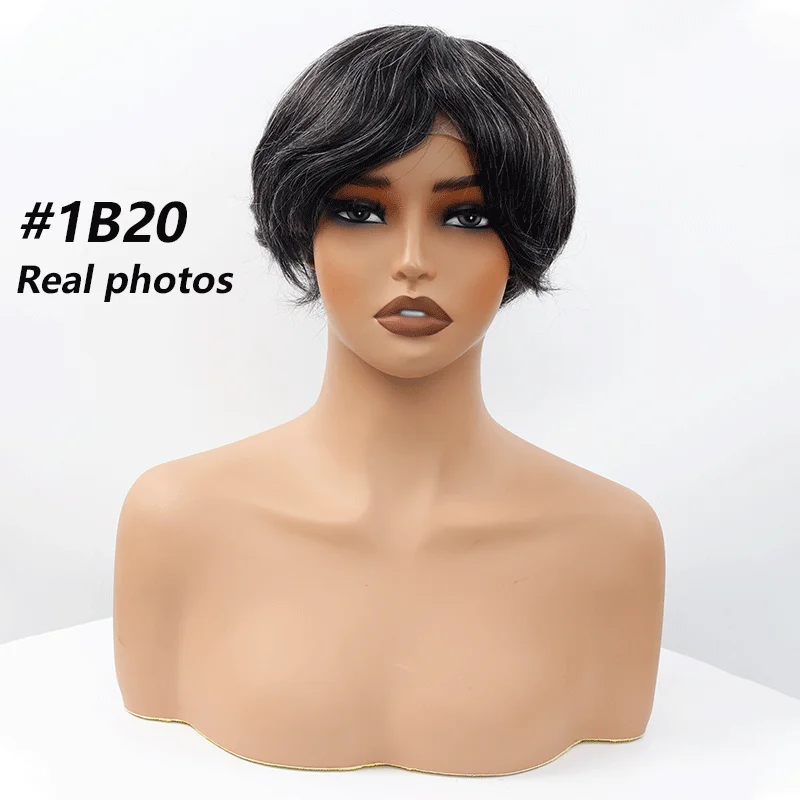 شعر مستعار للرجال 1B20 & 1B30 رمادي مع قاعدة ملونة سوداء طبيعية أحادية PU شعر مستعار رجل حقيقي قطعة شعر 8x10 بوصة استبدال الشعر البشري
