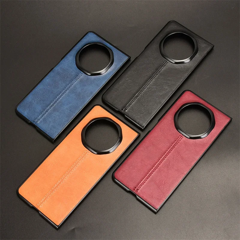 For Honor Magic V3 Case Suture Soft Edge PU Leather Hard Phone Cover For Huawei Honor Magic V3 Case