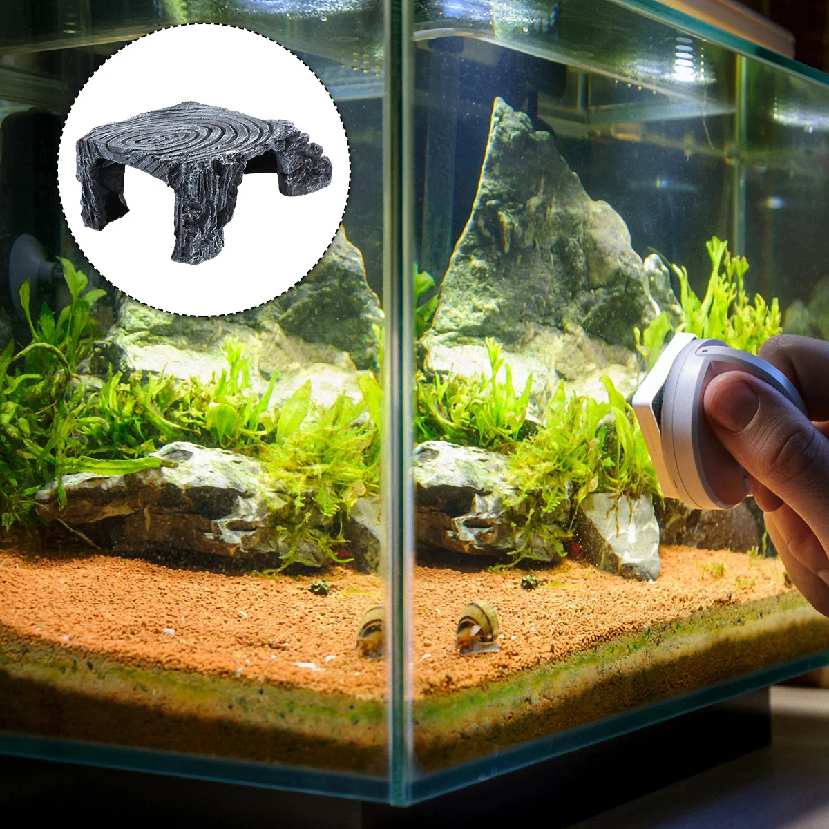 

Eco-Friendly Resin Fish Tank Decoration Terrace Climbing Platform Ornament Natural Aquarium Landscape for Fresh Salt Water