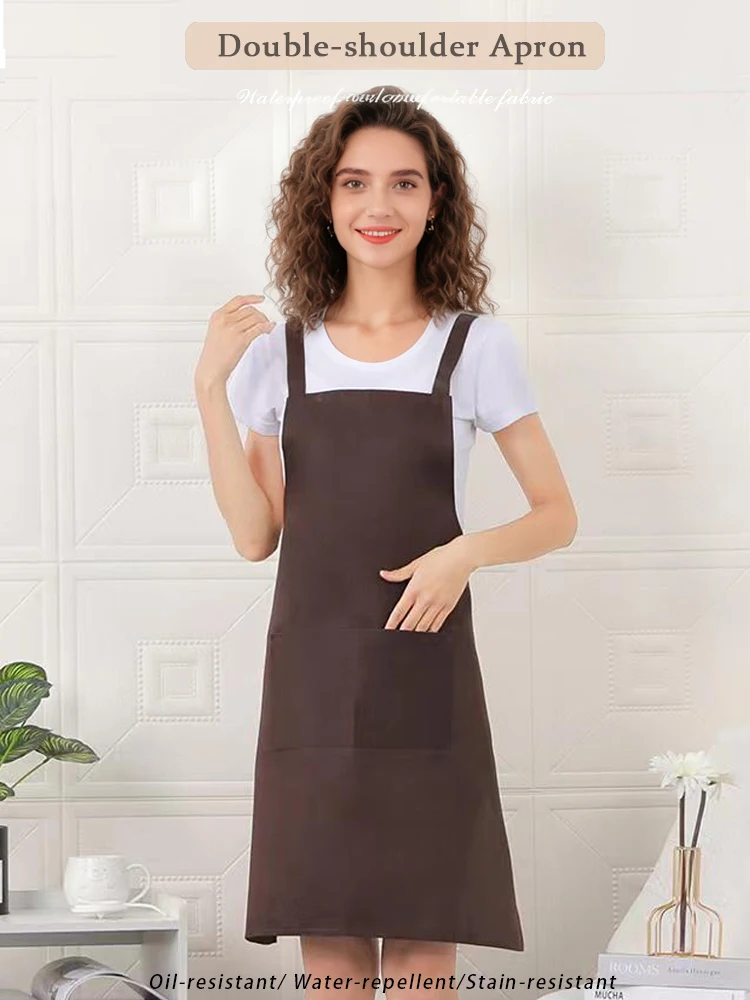 

Водонепроницаемый рабочий фартук с завязками на шею — многоиндустричный устойчивый к пятнам дизайн для кофейни, ресторана, парикмахерской и садоводства