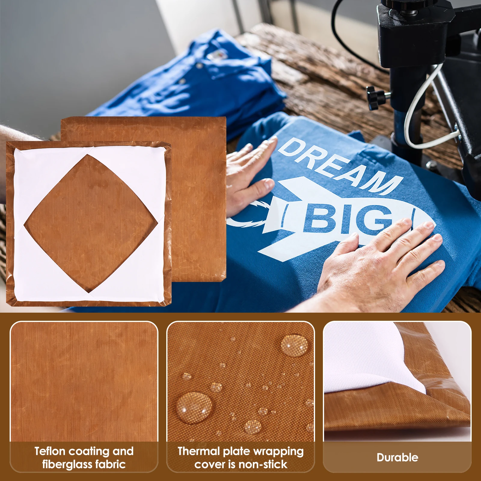 2 шт. оберточная крышка для термопресса, антипригарная, устойчивая к высоким температурам тефлоновая защита для удаления остатков чернил и клея