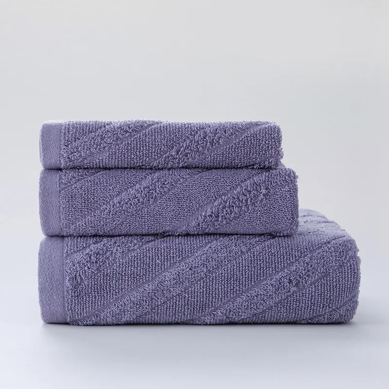 3pcs Towel Set Solid Color Super Soft Fluffy Bath Towel 100% Cotton 32s Good Quality Bath Towels Shower Towels for Adult