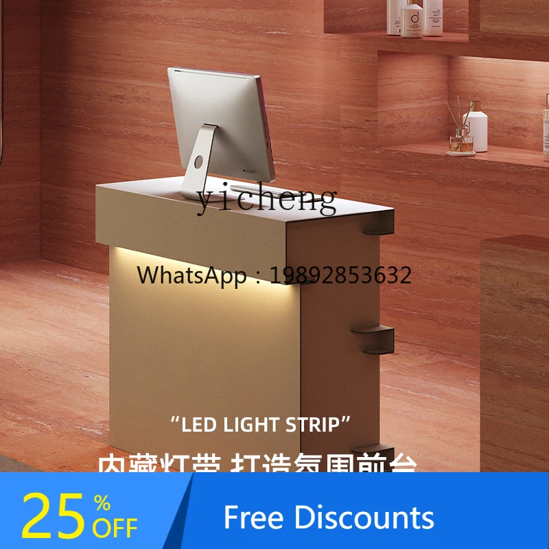 LYY Front Desk Reception Desk Modern Simple Creative Small Exhibition Activities Cashier Bar Corrugated Paper