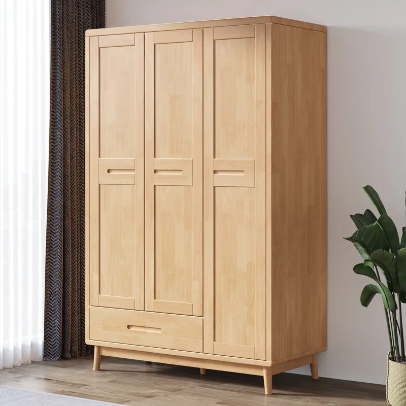 

Solid Wood Rattan Wardrobe Japanese Style Wardrobe Bedroom B & B Furniture 2 Three Door Wardrobe Storage Home Cabinet