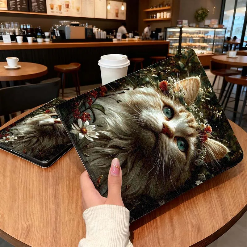

Luck Wreath Retro Kitten For Huawei MediaPad MatePad Air M6 M5 M2 T10s T5 C5e 10 11 12 X 10.8 SE Pro Cover Tablet Case