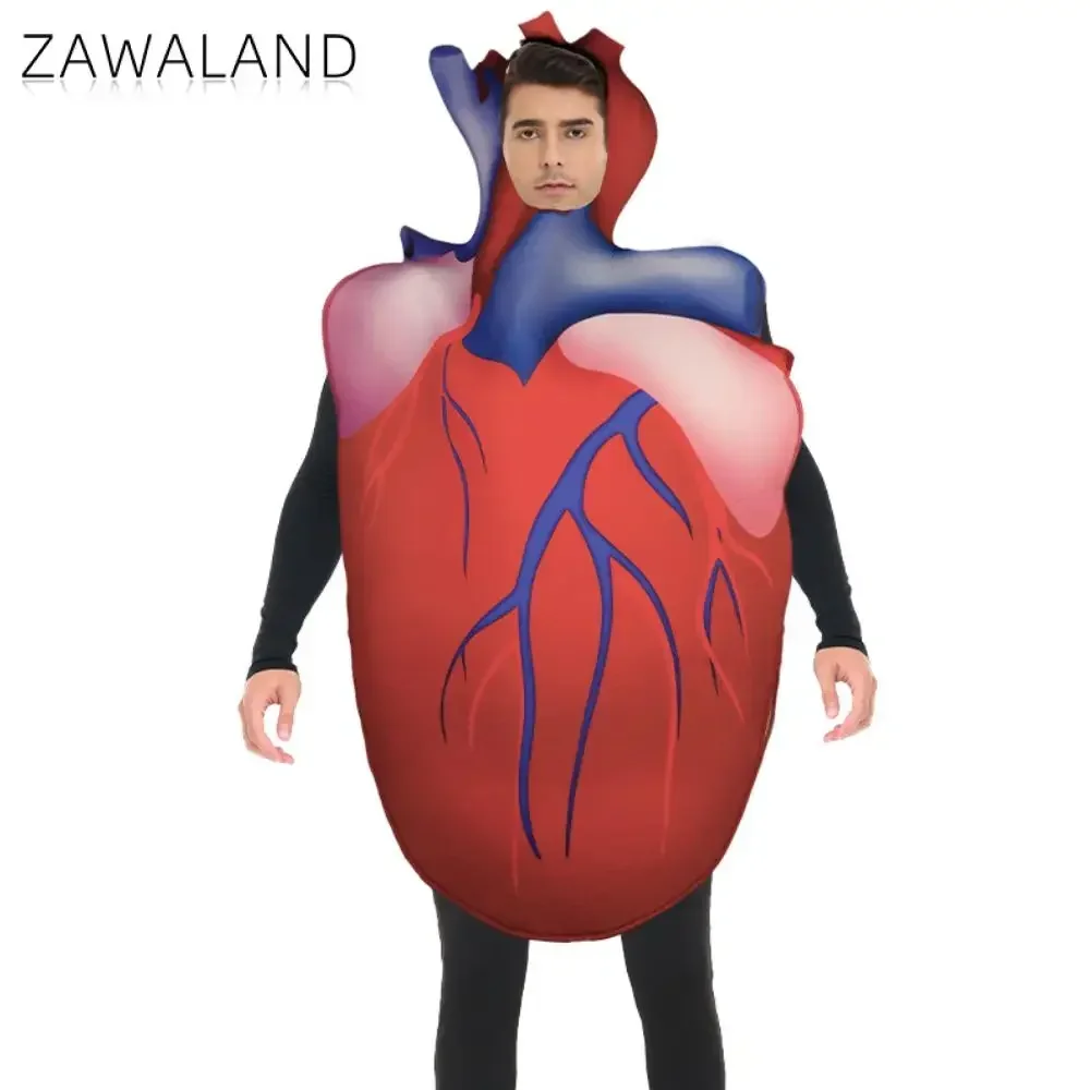 

Zawaland Organ Heart Косплей Костюм Необычная Карнавальная Маскировочная Одежда Для Взрослых Губка Сценический Комбинезон 3D Принт Пурим Вечеринка Наряд