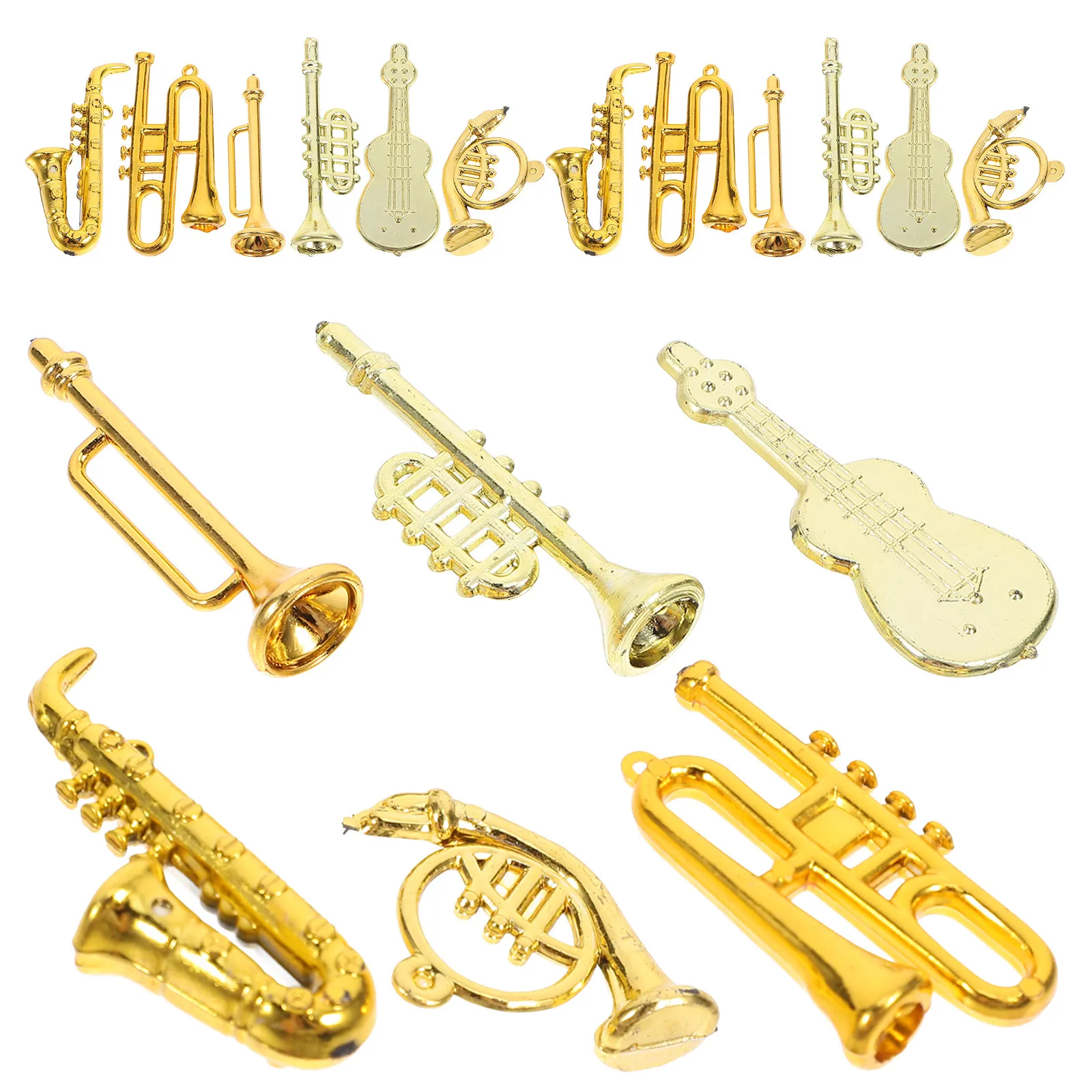 Miniature Music Instruments 24Pcs Christmas Tree Hanging Ornaments Tiny Party Favors Festive Decor