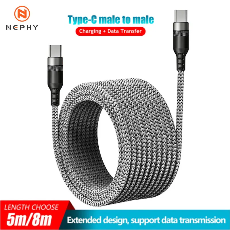 USB C to Type C PD 60W Fast Charging Cable Type C 2m 3m 5m 8m Extending Data Cable for iPhone 15 Pro Max Huawei Xiaomi Samsung