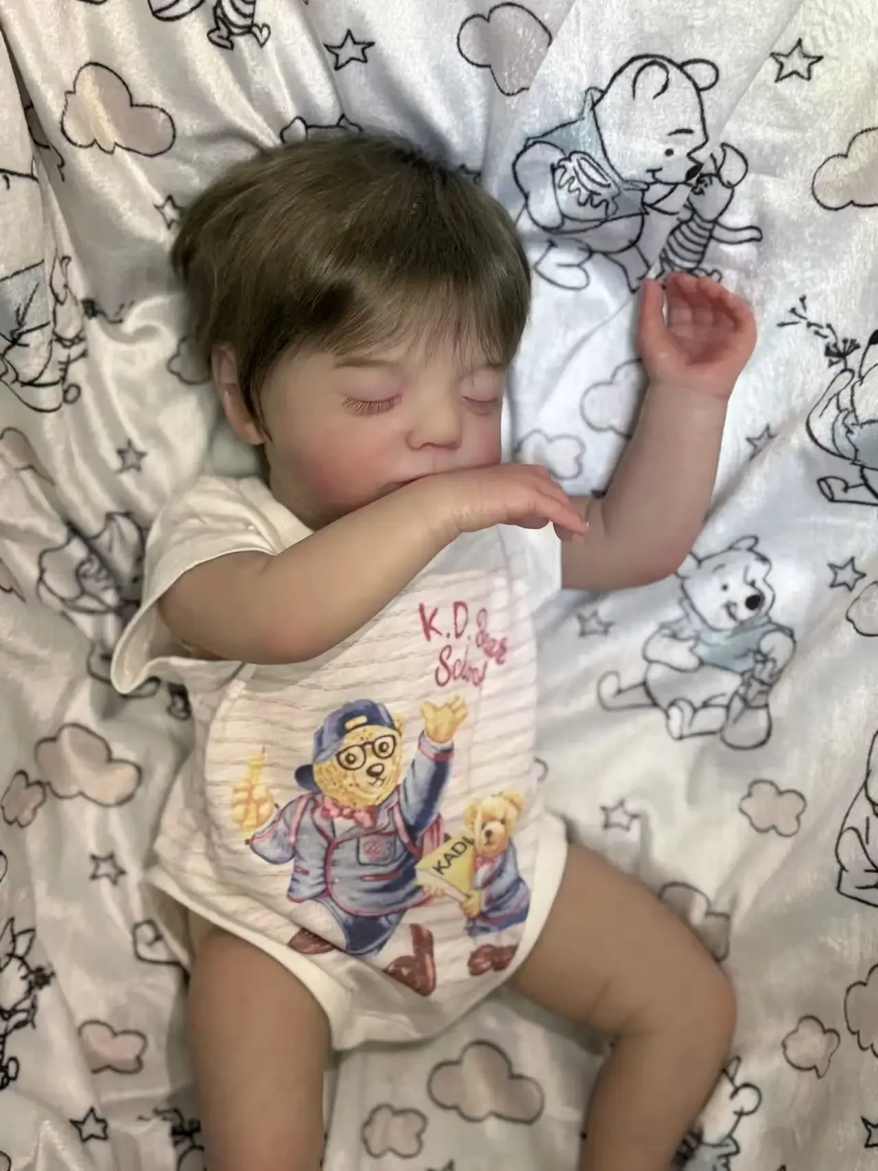 DLS مخصص محدود العرض 21 بوصة تولد من جديد الطفل أليسيا مع اليد الجذور الموهير الانتهاء بالفعل دمية هدية الكريسماس #2