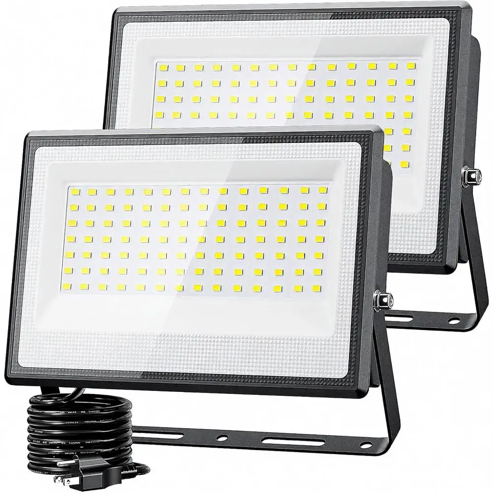 

130W Dual LED Flood Lights Outdoor, 13000lm Waterproof Security Lighting, 6500K Daylight White for Yard, Playground, Stadium