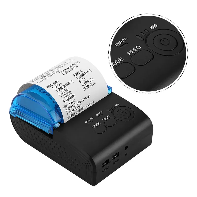 【Venta】 Mini impresora térmica de recibos portátil Bluetooth 4,0 de 58mm POS/ESC/STAR para impresora térmica Bluetooth Android