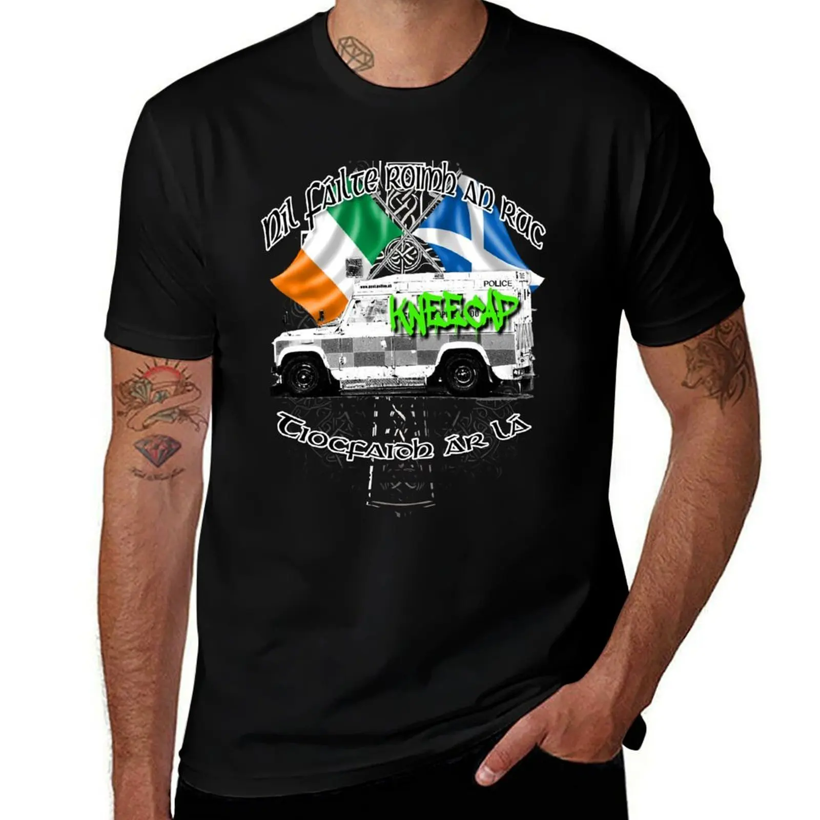 Kneecap Scotland - Belfast Hip Hop - Grúpa Hip Hop Bhéal Feirste T-Shirt Casual Street Style Short Sleeve Tee T-Shirt