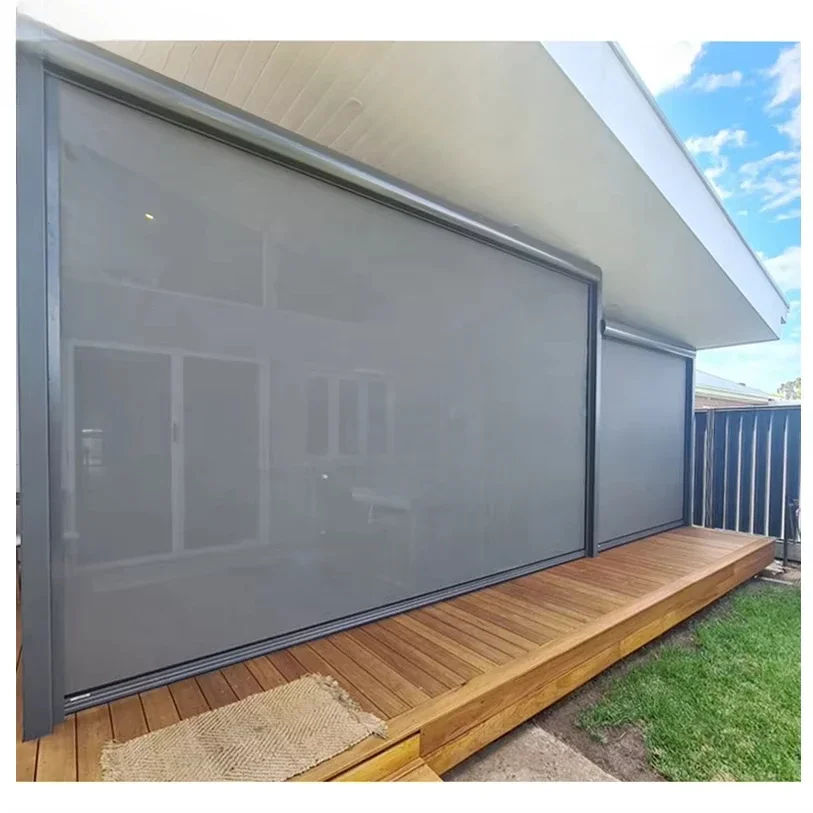 

Smart Electric Windproof Blinds Zipper Outdoor Large Size Garden Shade Blinds Roller Blinds
