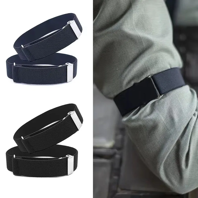 HOT 2Pcs Adjustable Shirt Sleeve Garters Elastic Non-Slip Armband Sleeve Holders Fashion Arm Cuffs Bands for Men Women Daily Use view 6