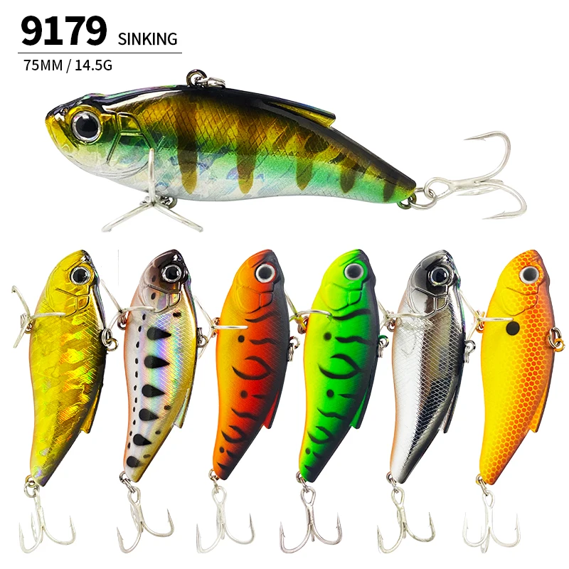 75mm 14g Sinking Vibration Lure Lipless Crankbaits Artificial Bait Pesca Wobblers Saltwater Trolling Swimbait Fishing Supplies