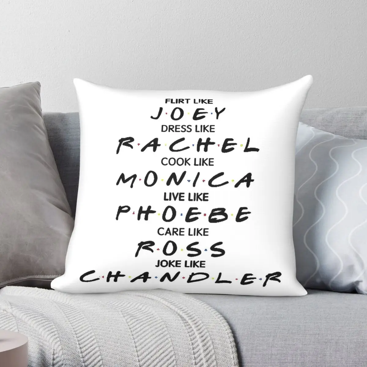 Friends Flirt Cook Joke Square Pillowcase Polyester Linen Velvet Pattern Zip Decorative Pillow Case Sofa Seater Cushion Case