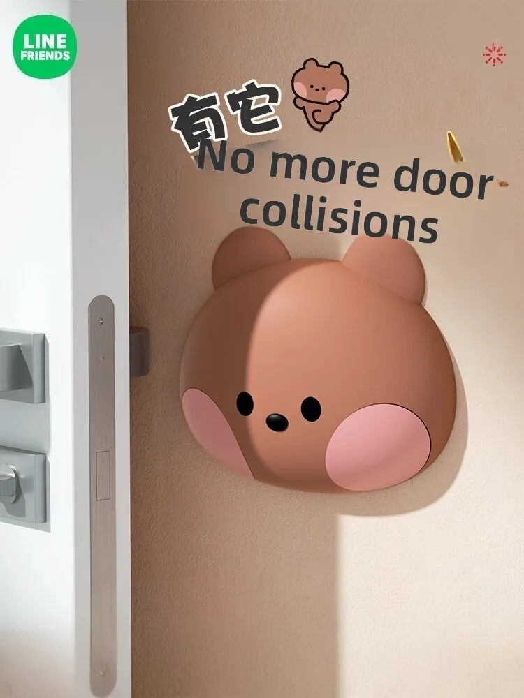 Brown Bear Car Door Anti-Collision Stickers Thickened Buffer Shock Absorption Pads Cute Fun Car Door Protection Accessories
