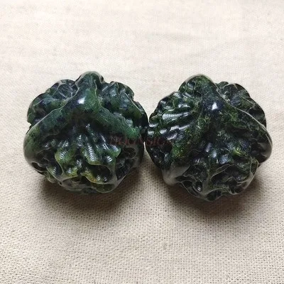 Genuine natural medicine king stone walnut handball health dark green jade fitness ball strong magnetic jade handball maschio a