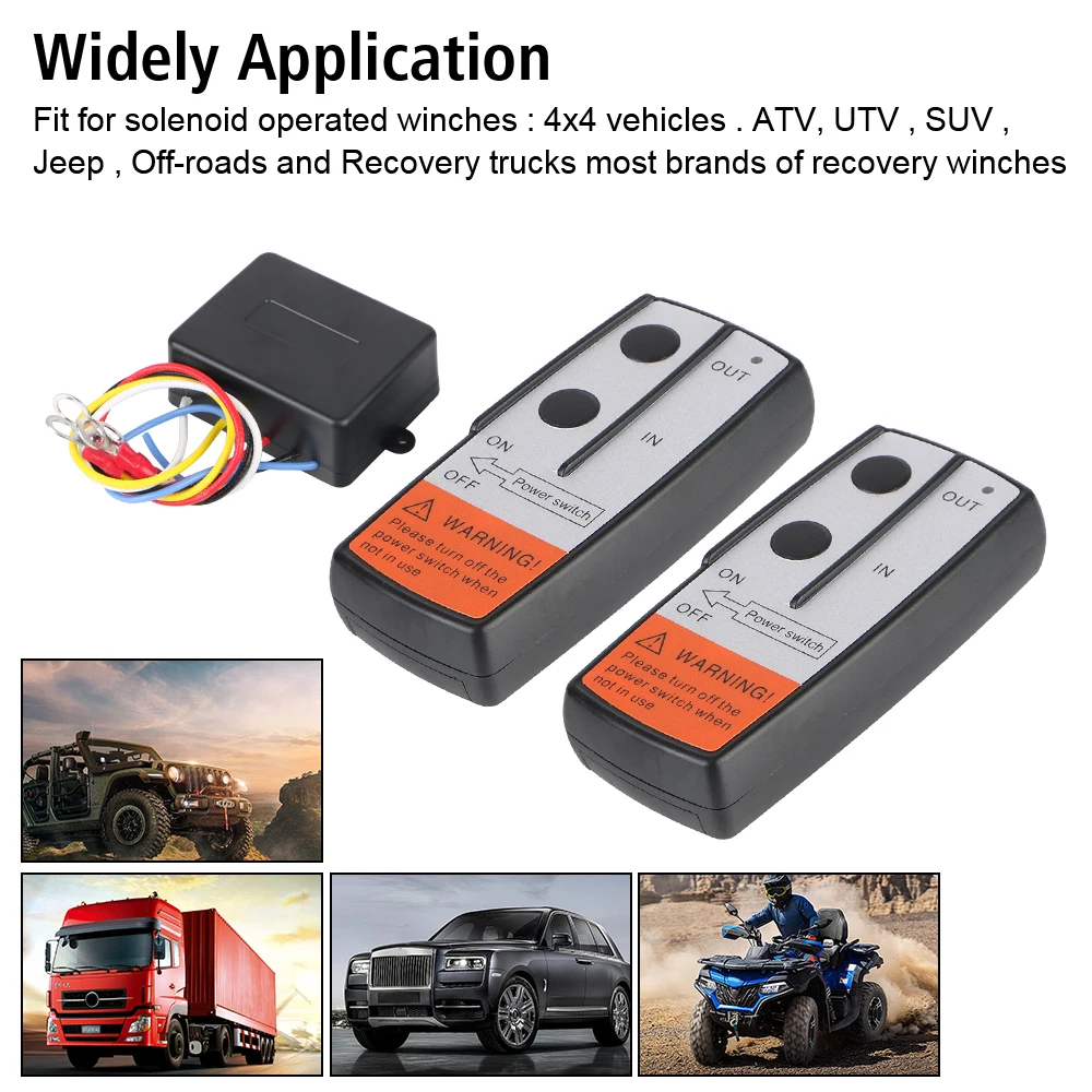 Handset Switch Controller Winch Remote Control System Wireless For Jeep Off-road ATV 12V 24V Universal For Recovery Tow Truck