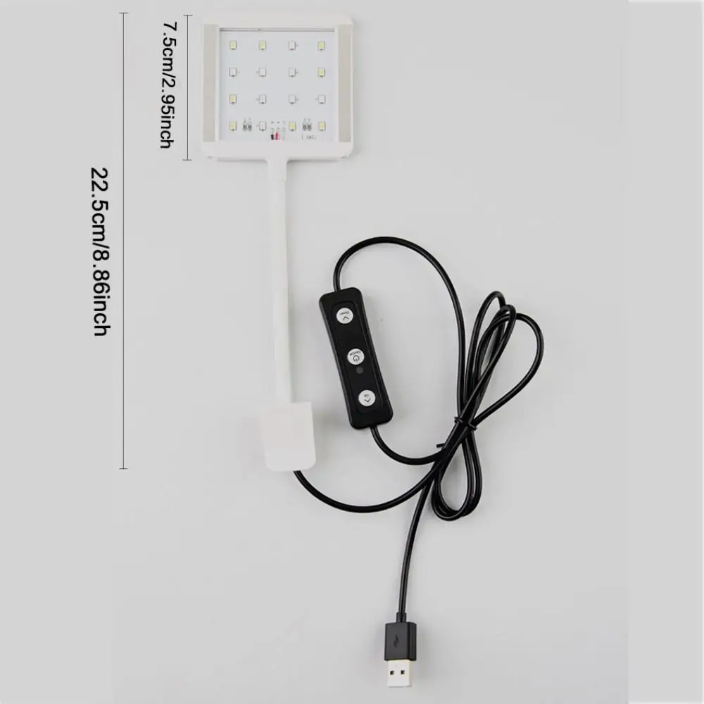 High Brightness 360° Rotatable Aquarium LED Light Adjustable USB Fish Tank Light Waterproof Full Spectrum Lamp Landscaping