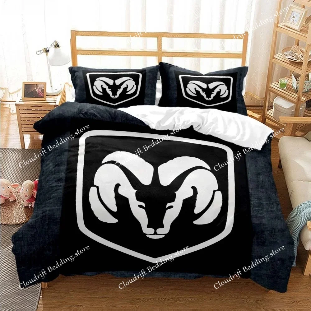 Fashion D-Dodge-Ram-Car All Season Duvet Cover Comforter Bedding Sets Soft Quilt Cover And Pillowcases Single_Double_Queen_King